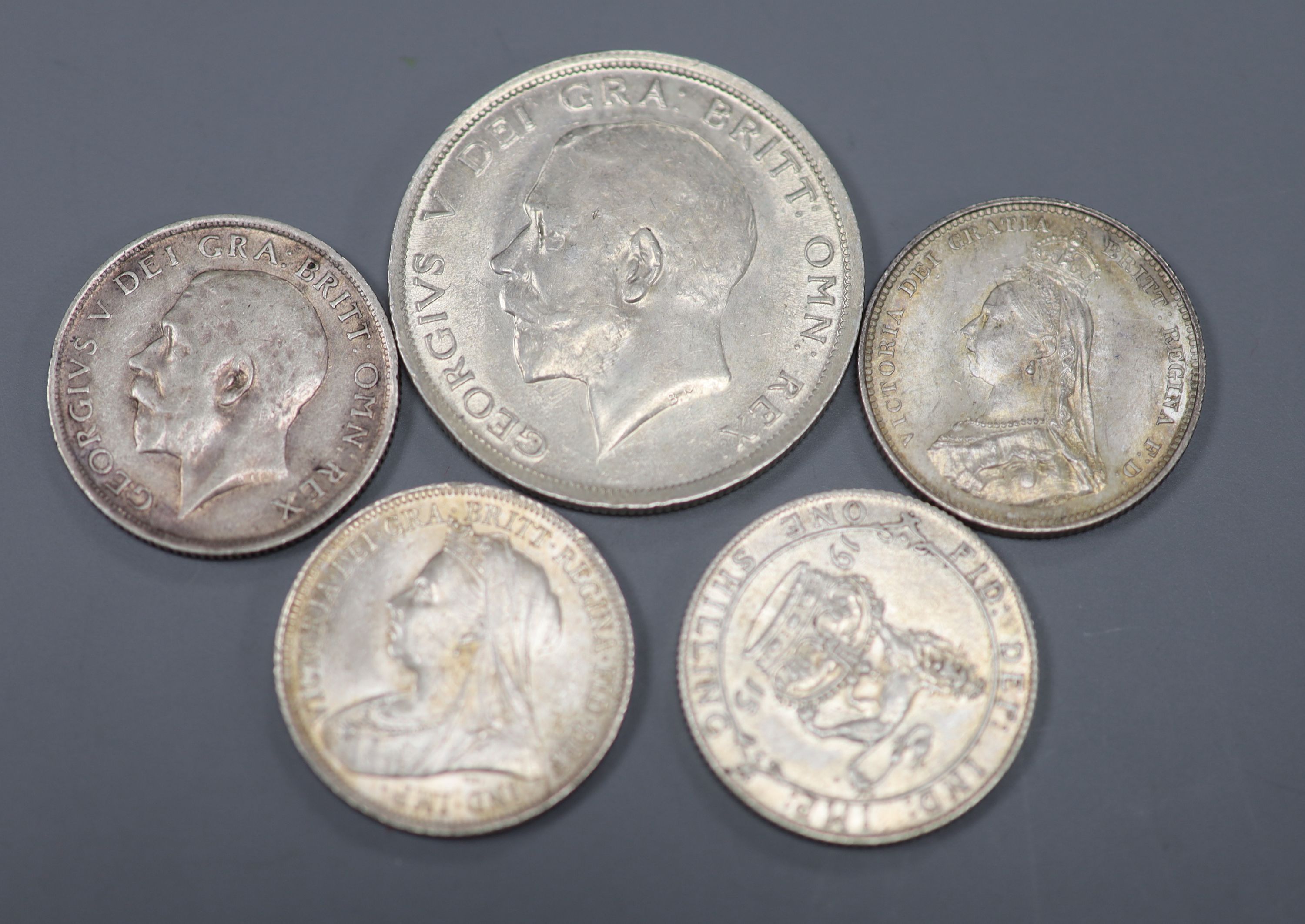 Victoria to George V silver coins,
